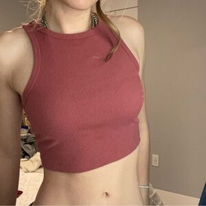 Wild Fable Ribbed Mauve Crop Top